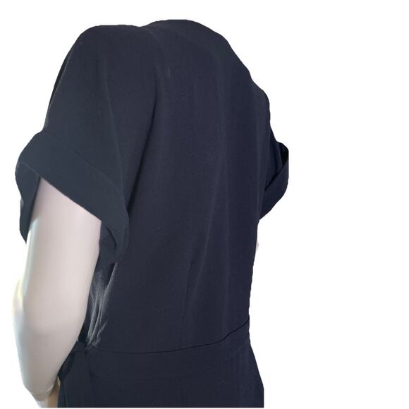 Banana Republic Women's Poplin Short Sleeve Cropped Jumpsuit Size 4 Navy - Picture 5 of 7